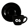 Xícara de Café Com Pires Standard Preta-90ml