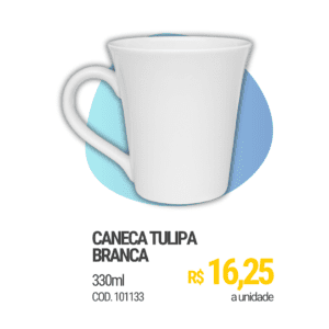 Caneca Branca Tulipa - 330mL [Sem personalizacao]